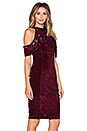 view 2 of 5 Velvet & Sequin Open Sleeve Dress in Bourdeaux