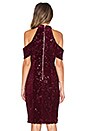 view 3 of 5 Velvet & Sequin Open Sleeve Dress in Bourdeaux
