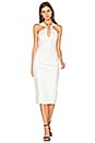 view 1 of 3 Metal Ring Plunge Midi Dress in Off White