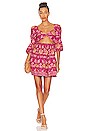 view 1 of 3 Elisa Mini Dress in Dahlia Fuschia Print
