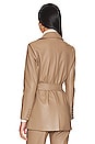 view 4 of 5 Bardot Faux Leather Belted Jacket in Taupe
