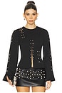 view 1 of 6 BLUSA PIERCED ARMOUR in Black