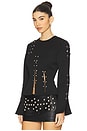 view 3 of 6 BLUSA PIERCED ARMOUR in Black