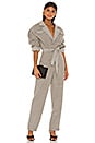 view 1 of 4 The Solange Jumpsuit in Taupe Plaid