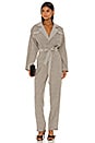 view 4 of 4 The Solange Jumpsuit in Taupe Plaid