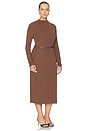view 4 of 6 by Marianna Lune Midi Dress in Chocolate Brown