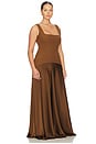 view 4 of 6 VESTIDO LARGO SIDNEY in Chocolate Brown