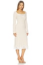 view 2 of 3 by Marianna Ariadne Knit Lace Detail Dress in Beige W/ White Lace