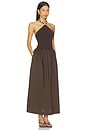 view 3 of 7 Jinjara Beaded Halter Dress in Chocolate Brown