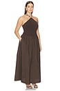 view 4 of 7 Jinjara Beaded Halter Dress in Chocolate Brown