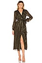 view 1 of 4 the Ana Midi Dress in Black & Gold
