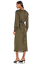 view 3 of 4 ROBE MI-LONGUE TRACEE in Olive Green