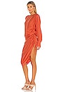 view 3 of 5 the Geni Midi Dress in Terracotta Red
