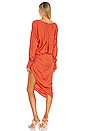 view 4 of 5 the Geni Midi Dress in Terracotta Red