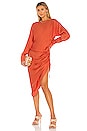 view 5 of 5 the Geni Midi Dress in Terracotta Red