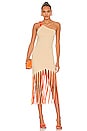 view 1 of 3 Zayn Midi Dress in Yellow & Orange