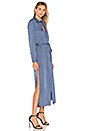 view 2 of 3 The Long Sleeve Shirt Dress in Azure Pinstripe