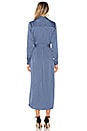 view 3 of 3 The Long Sleeve Shirt Dress in Azure Pinstripe