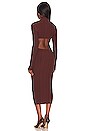 view 3 of 4 Banji Turtleneck Cut Out Midi Dress in Dark Brown
