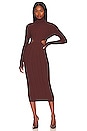 view 4 of 4 Banji Turtleneck Cut Out Midi Dress in Dark Brown