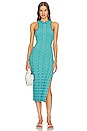 view 1 of 3 Halia Midi Knit Dress with Slit in Light Teal Multi