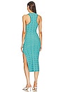 view 3 of 3 Halia Midi Knit Dress with Slit in Light Teal Multi