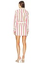 view 3 of 3 Johsanna Draped Mini Dress in Pink Beige Stripe