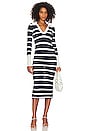 view 1 of 3 Arlie Striped Midi Knit Dress in Navy & White