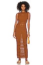 view 1 of 3 Yelina Open Stitch Midi Dress in Rust