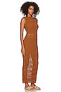 view 2 of 3 Yelina Open Stitch Midi Dress in Rust