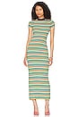 view 1 of 3 Besim Striped Midi Knit Dress in Green Multi Stripe