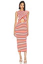 view 1 of 3 Tina Striped Midi Dress in Orange & White