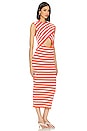 view 2 of 3 Tina Striped Midi Dress in Orange & White