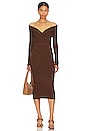 view 1 of 3 Josephina Off Shoulder Dress in Chocolate