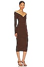 view 2 of 3 Josephina Off Shoulder Dress in Chocolate