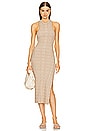 view 1 of 4 by Marianna Halia Midi Knit Dress With Slit in Beige Multi