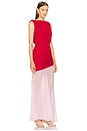 view 3 of 4 by Marianna Enoa Midi Dress in Red & Light Pink