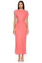 view 1 of 3 by Marianna Bardot Midi Dress in Coral & Purple