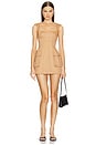 view 1 of 6 by Marianna Ashleigh Stretch Cotton Cargo Mini Dress in Camel