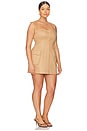 view 4 of 6 by Marianna Ashleigh Stretch Cotton Cargo Mini Dress in Camel