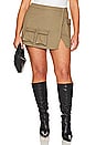view 2 of 6 by Marianna Ashlia Stretch Cotton Mini Skort in Olive Green