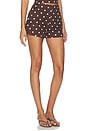 view 2 of 6 Polina Short in Brown & Ivory Dot