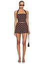 view 5 of 6 Polina Short in Brown & Ivory Dot