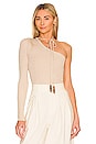 view 1 of 5 Terie Cropped One Shoulder Sweater in Pale Gray