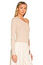 view 3 of 5 Terie Cropped One Shoulder Sweater in Pale Gray
