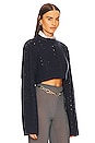 view 2 of 4 Dallyce Cable Micro Cropped Sweater in Midnight Navy