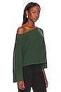 view 2 of 4 Jaide Off the Shoulder Crop Sweater in Dark Green