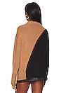 view 3 of 4 Dagan Color Block Crewneck in Black & Camel