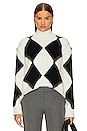 view 1 of 4 Elvan Argyle Sweater in Black & White