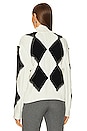 view 3 of 4 Elvan Argyle Sweater in Black & White